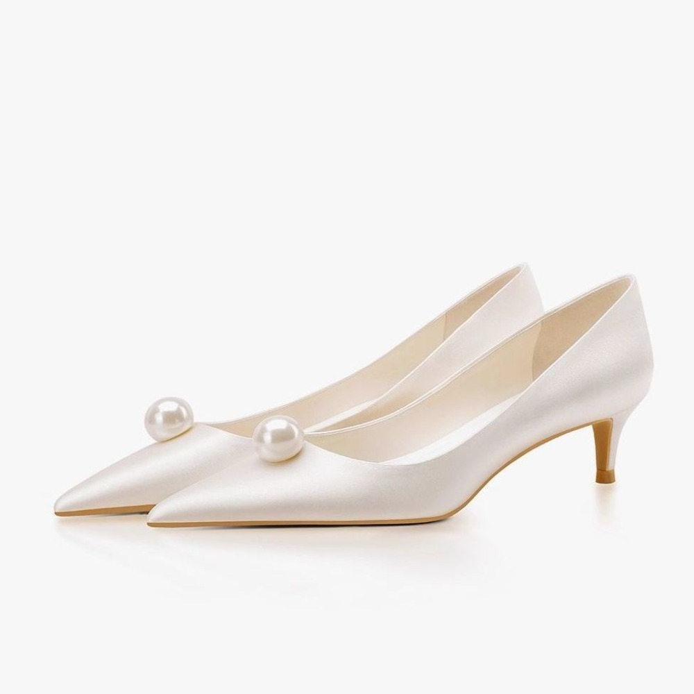 Slip Dress Satin - Nowe białe satynowe buty ślubne dla