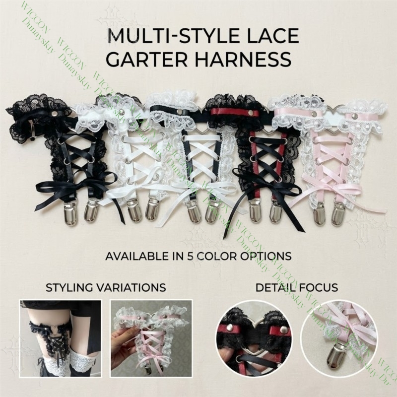 Garter Belt Set - Figurka Jirai Kei, wstążka, klamra, koronka,