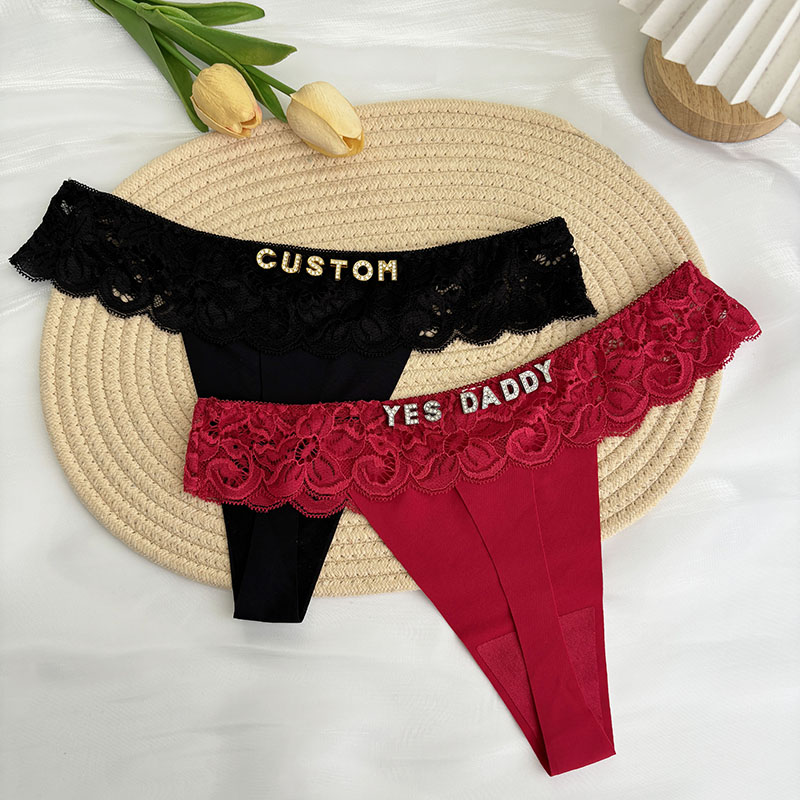 Thong Bikini Women - Spersonalizowane stringi z imieniem, kryształkami i