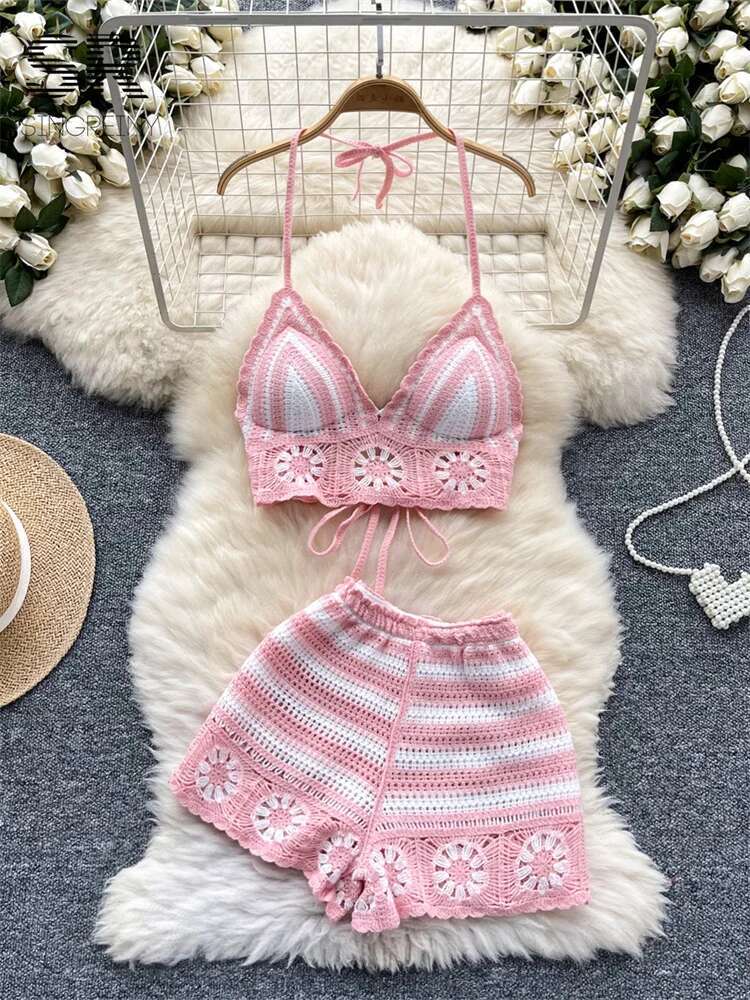 Cami Top Lace - Damski komplet na wakacje na plaży: