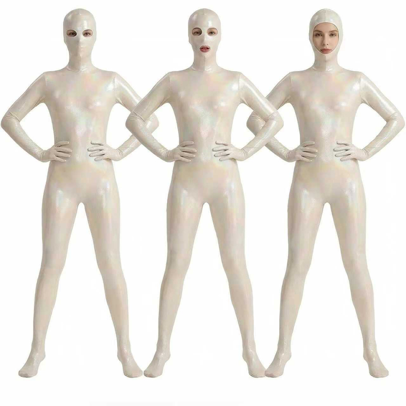 Shapewear Bodysuit Firm - Damski błyszczący gradientowy kombinezon zentai, wysoce
