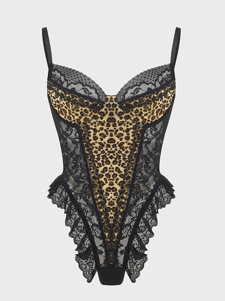 Shapewear Bodysuit Firm - Seksowne body z koronką i wzorem