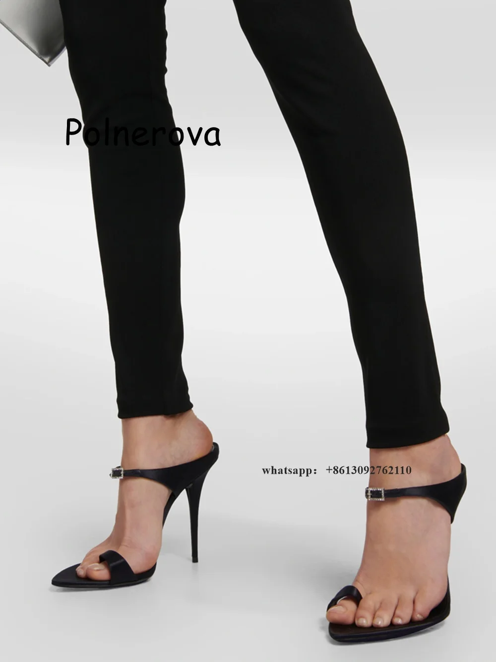 Slip Dress Satin - Sandały z odkrytymi palcami klapki buty
