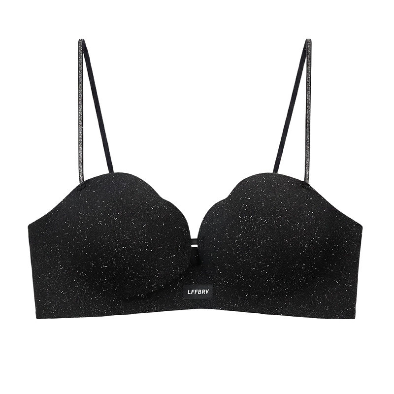 Bralette Wireless Soft - Nowy Model Brokatowy Biustonosz Push Up