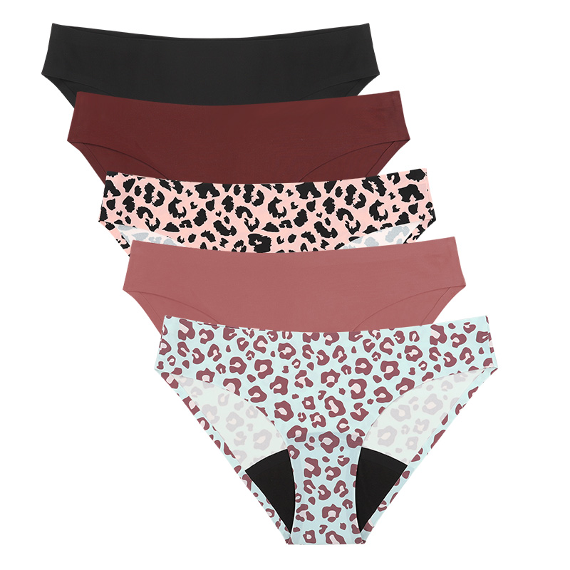 Period Panty Absorbent - Nowe Stylowe Leopardzie Damskie Oddychające Majtki