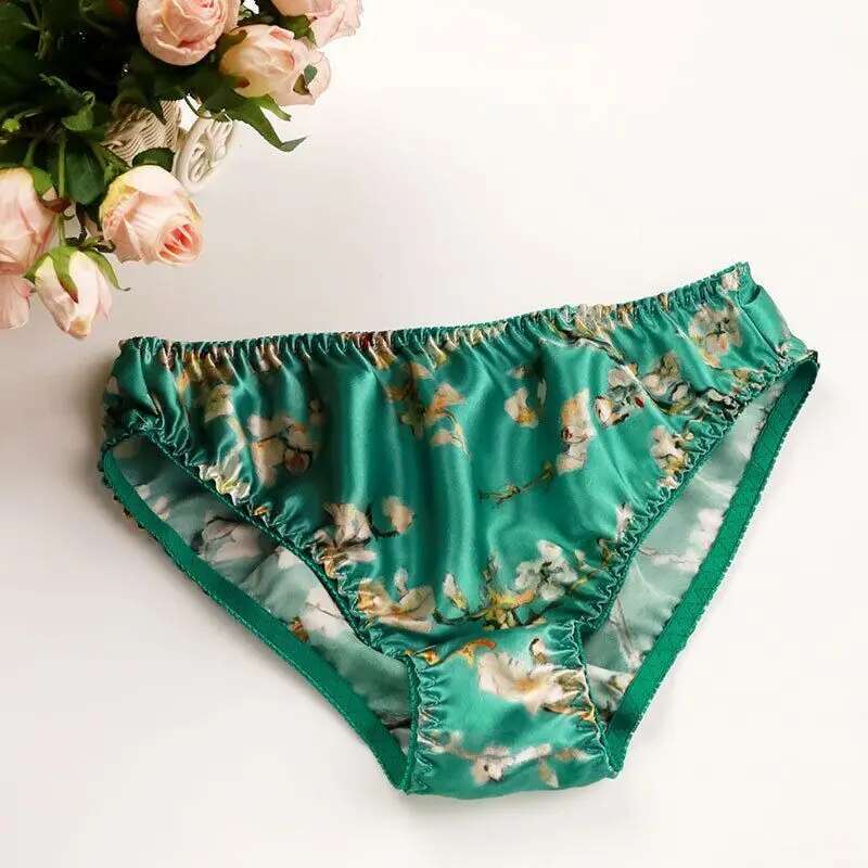 Boyshort Underwear - Letnie, kwiatowe, prześwitujące męskie majtki z