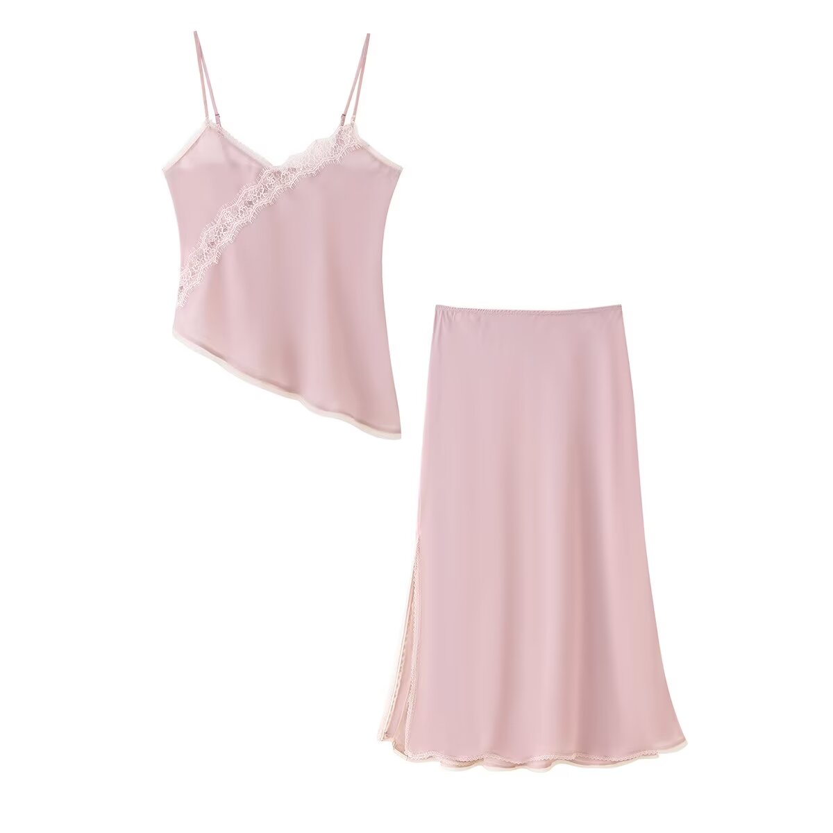 Cami Top Lace - Tidalyf 2025 Damski Różowy Komplet: Top