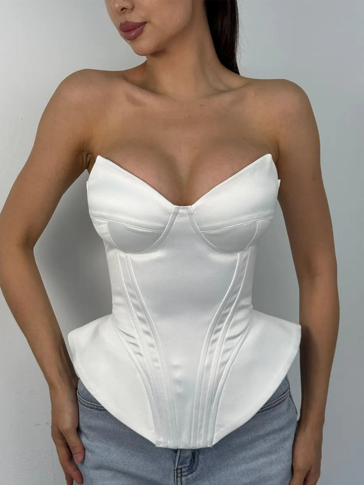 Corset Waist Cinch - BKQU Seksowny gorset bez ramiączek z