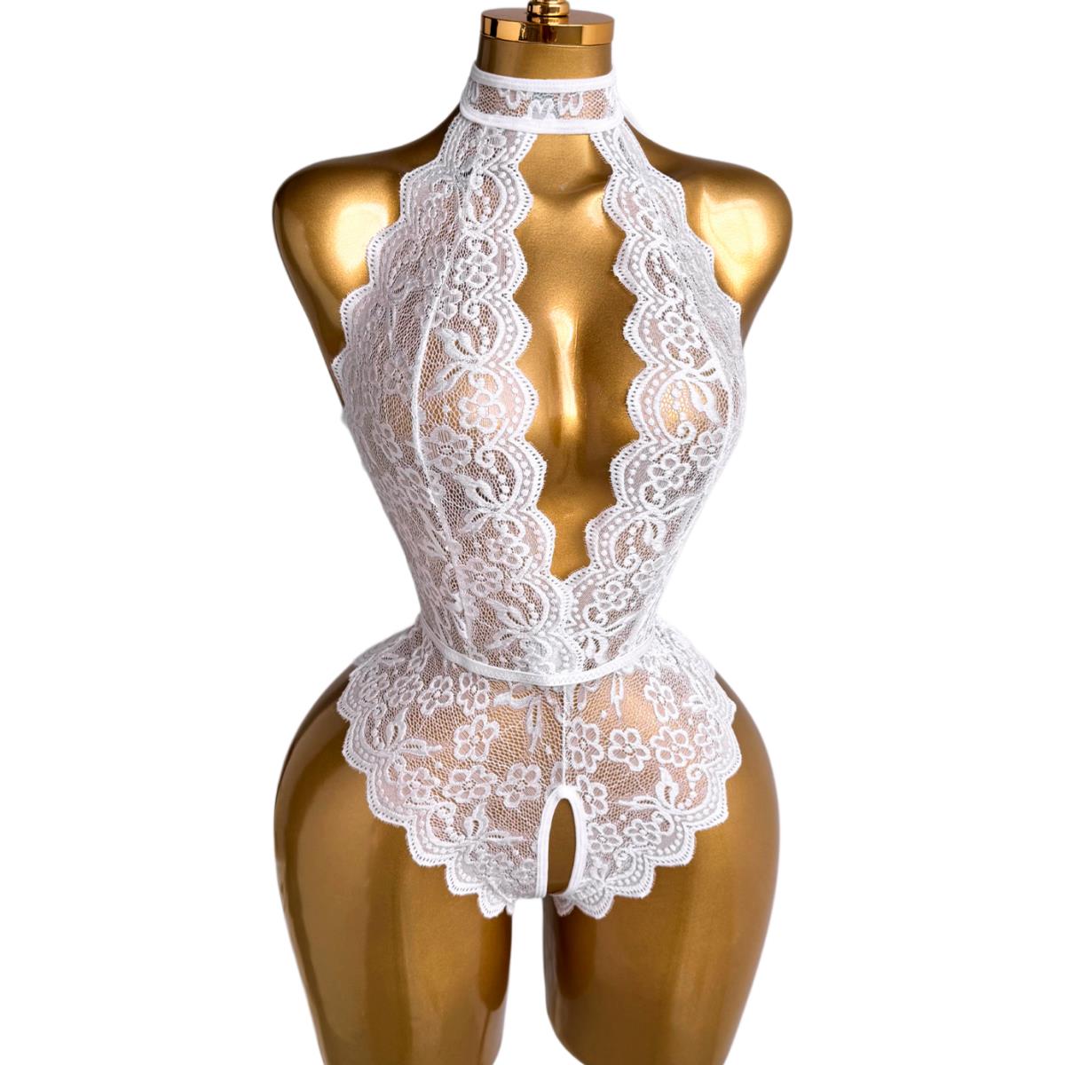 Białe koronkowe body z kwiatow – Lace Teddy Lingerie recenzja i cena