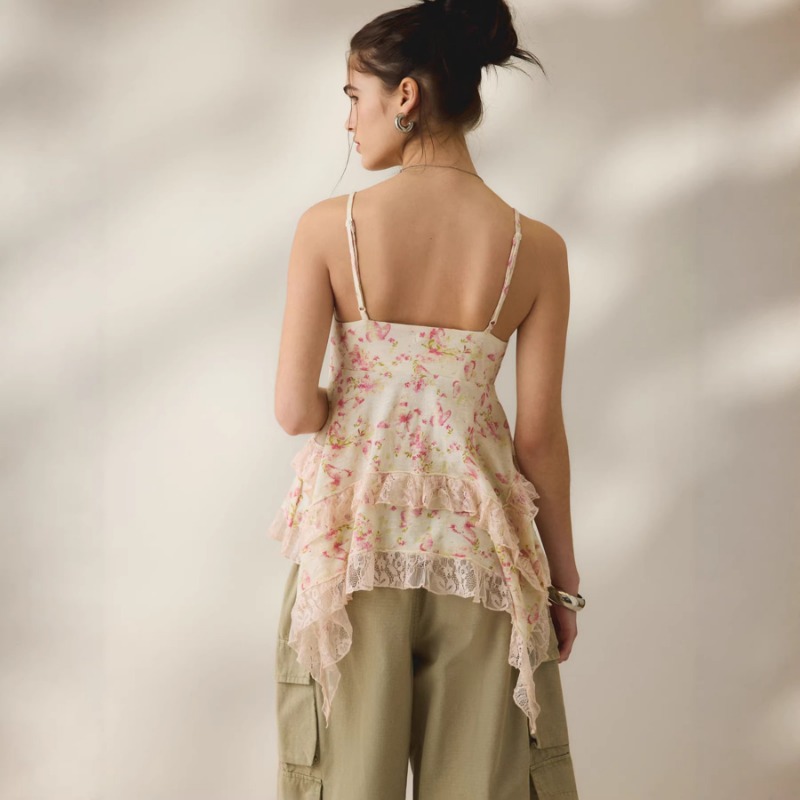 Vintage kwiatowy szyfonowy top – Cami Top Lace recenzja i cena