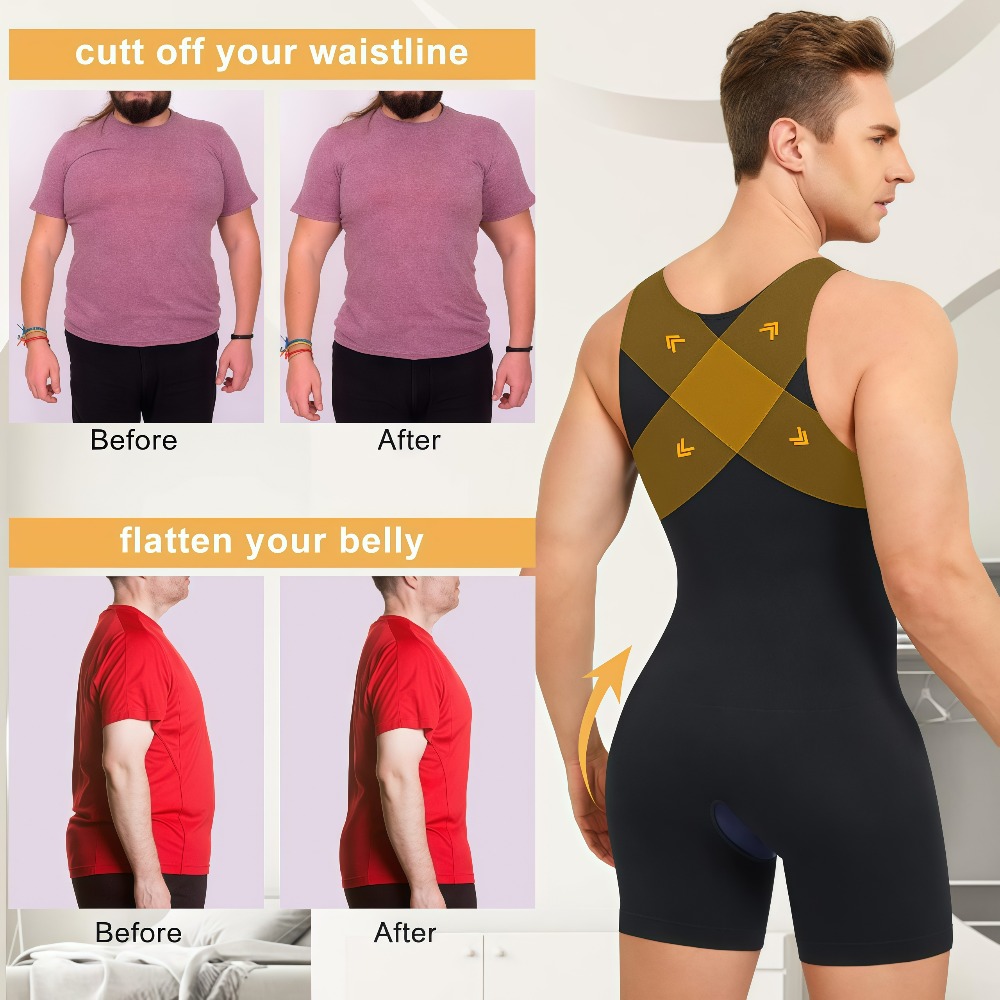 1 szt. Męski bezszwowy kombine – Shapewear Bodysuit Firm recenzja i cena