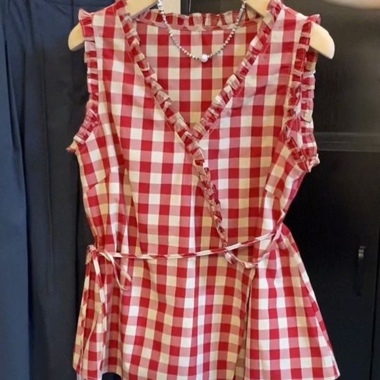 Retro Czerwona Kraciasta Bezrę – Corset Waist Cinch recenzja i cena