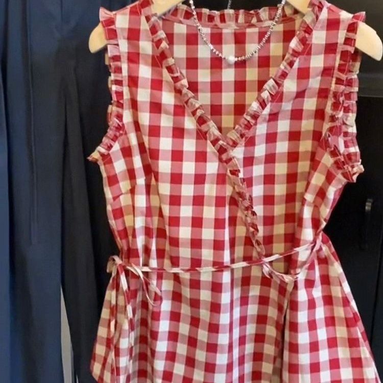 Retro Czerwona Kraciasta Bezrę – Corset Waist Cinch recenzja i cena