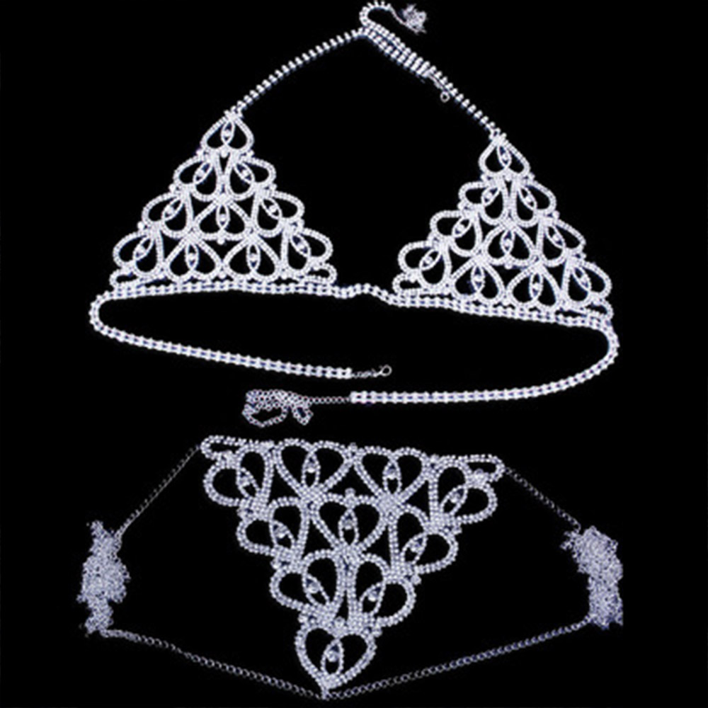 Moda Rhinestone Heart biustono – Thong Bikini Women recenzja i cena
