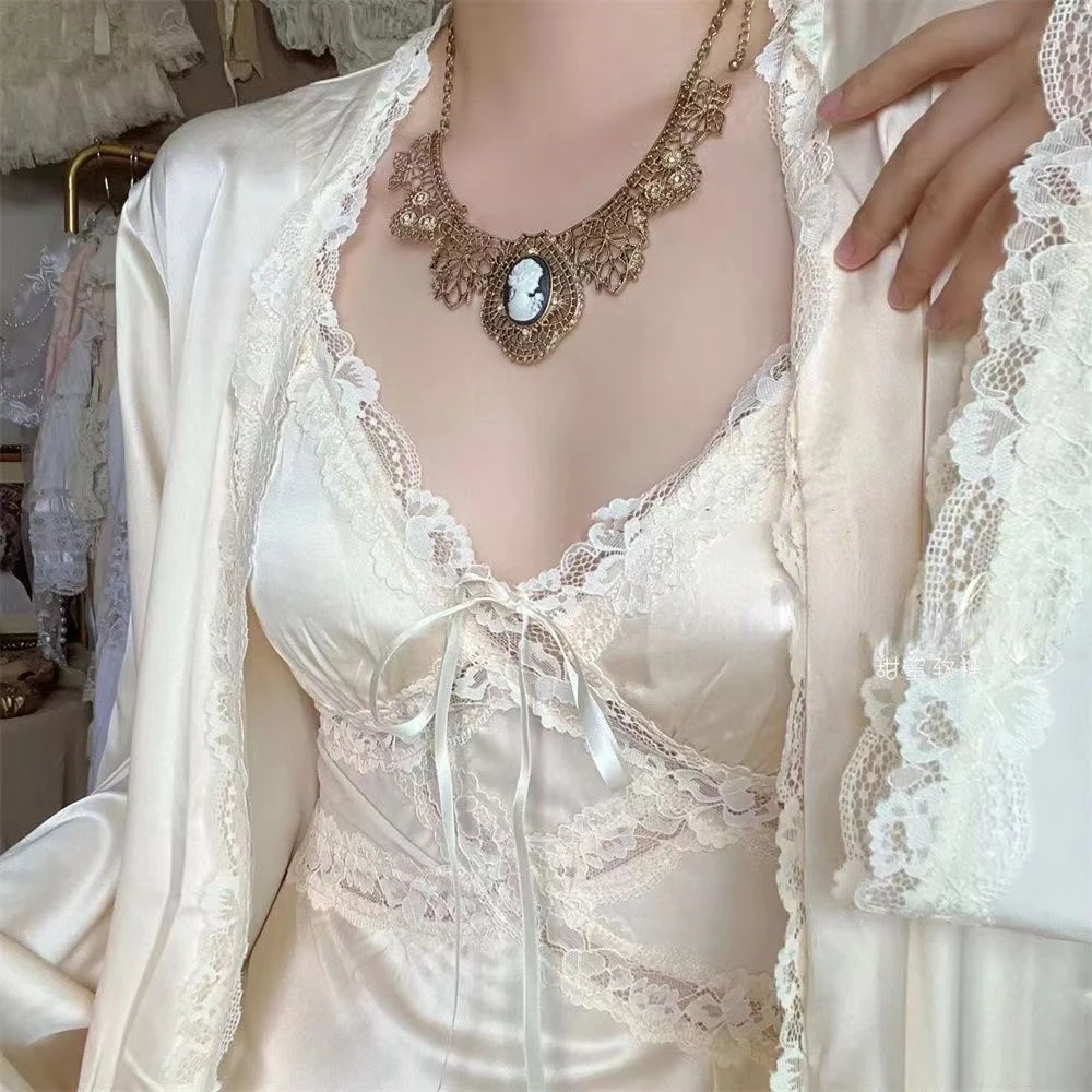 Jedwabne szlafroki komplety da – Robe Silk Women recenzja i cena